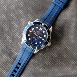 OMEGA BLUE DIAL BLUE SILICON STRAP MEN’S WATCH