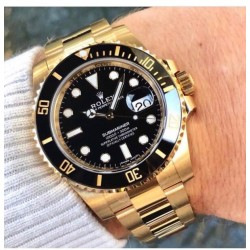 Rolex Submariner Black Full Gold Mens Watch