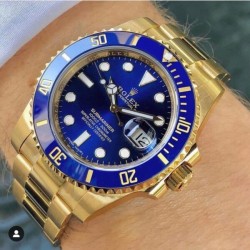 Rolex Submariner Blue Gold Mens Automatic Watch