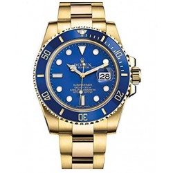 Rolex Submariner Yellow  Gold Blue Dial 6643