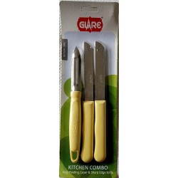 GLARE Kitchen Combo 3 PCS Knife Set (Multicolour)