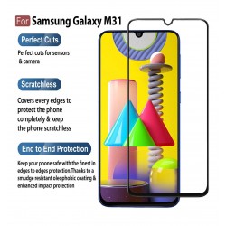 vexclusive®Tempered Glass for Samsung Galaxy M31 / F41 / M31 Prime | Screen Protector Full HD Quality Edge to Edge Coverage
