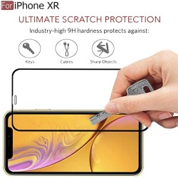 vexclusive® Tempered Glass for iPhone XR | Screen Protector Full HD Quality Edge to Edge Coverage for iPhone XR (Black)