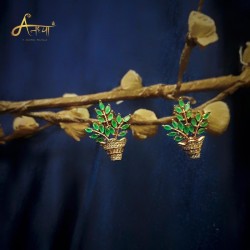 Anaghya Ad Earrings In Flower Pot Shape For Stylish Girls Nd Women