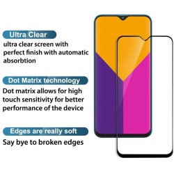 vexclusive® Tempered Glass Screen Protector for Samsung Galaxy M20 with Edge to Edge Coverage Pack of 1 (Black)