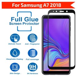 vexclusive® Tempered Glass Screen Protector Compatible for Samsung Galaxy A7 2018 with Edge to Edge Coverage