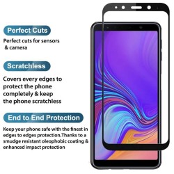 vexclusive® Tempered Glass Screen Protector Compatible for Samsung Galaxy A7 2018 with Edge to Edge Coverage