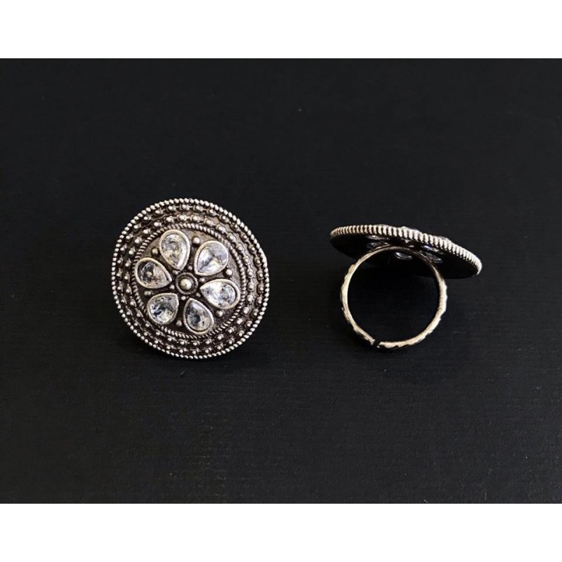 Anaghya Dual Tone Oxidized Ring For Girls And Women