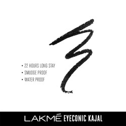 Lakme Eyeconic Kajal Deep Black Water Proof Smudge Proof Lasts Upto 22 Hrs 0.35 g