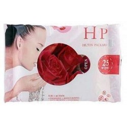 Paper Hilton Packard Rose Facial Wet Wipes Tissues 25 Pcs