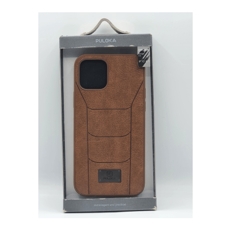 PULOKA Premium Matte Leather Case for  Iphone 12 \12pro brown