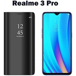Realme 3 Pro Clear View Mirror Flip  Cover Black / Blue