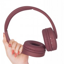 Fingers Beaute Wireless Headset with FM Radio & 17 hrs Playback time Mocha Maroon