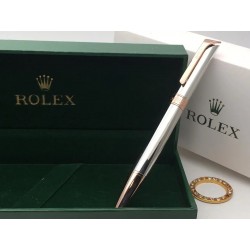 Rolex Ballpen  Plain Silver Rose gold