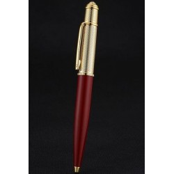 Cartier Red Holder Gold Wave Engraving Cap  Ballpoint Pen Smooth And Comfort Writing PE060