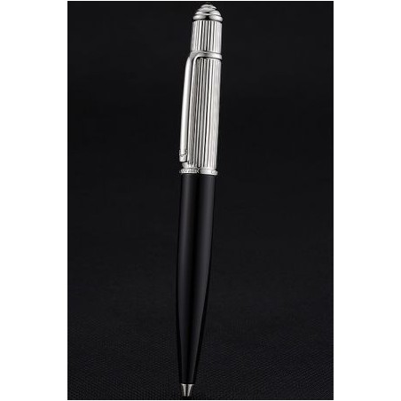 Cartier Black Holder Silver Cap Ballpoint Pen Replica  Classic Modern Look Most Popular Style PE053