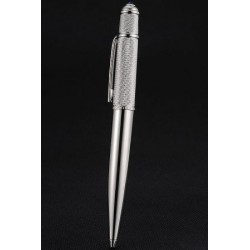 Cartier Silver Ball Point Pen Fake Blue Dome  Engraving Cap Fashion Luxury Celebrity Style PE056