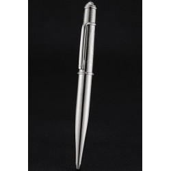 Cartier Silver Ballpoint Replica Pen Horizontal Wave  Engraving Cap Incomparable Rare Edition PE063