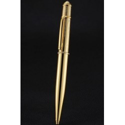 Cartier Luxury Yellow Gold Ballpoint Pen Engraving  Upper Tube Effortlessly Writing Experience PE064