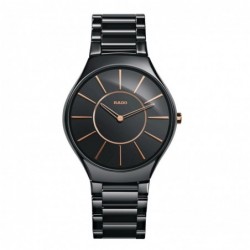 Rado trueline thin quartz black ceramic men's watch