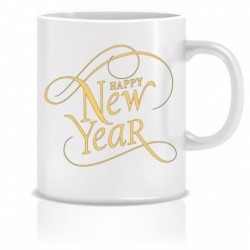 Happy new year printed ceramic coffee tea mug ed297