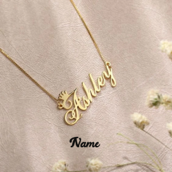 GOLD PLATED NAME PENDANT CROWN